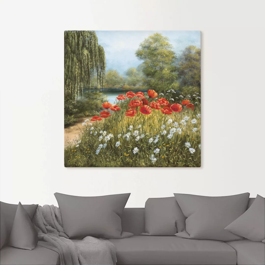 Artland Wandbild "Mohnwiese am See", Blumenwiese, (1 St.), als Alubild, Out günstig online kaufen