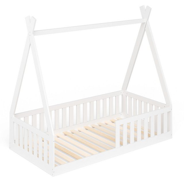 Bellabino Kinderbett Tajo (Tipi-Bodenbett, 80x160 cm, weiß lackiert), inkl. günstig online kaufen