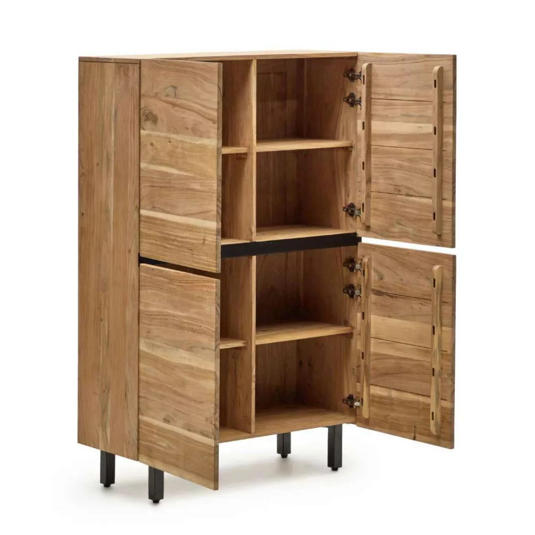 Esszimmer Highboard aus Akazie Massivholz Skandi Design günstig online kaufen