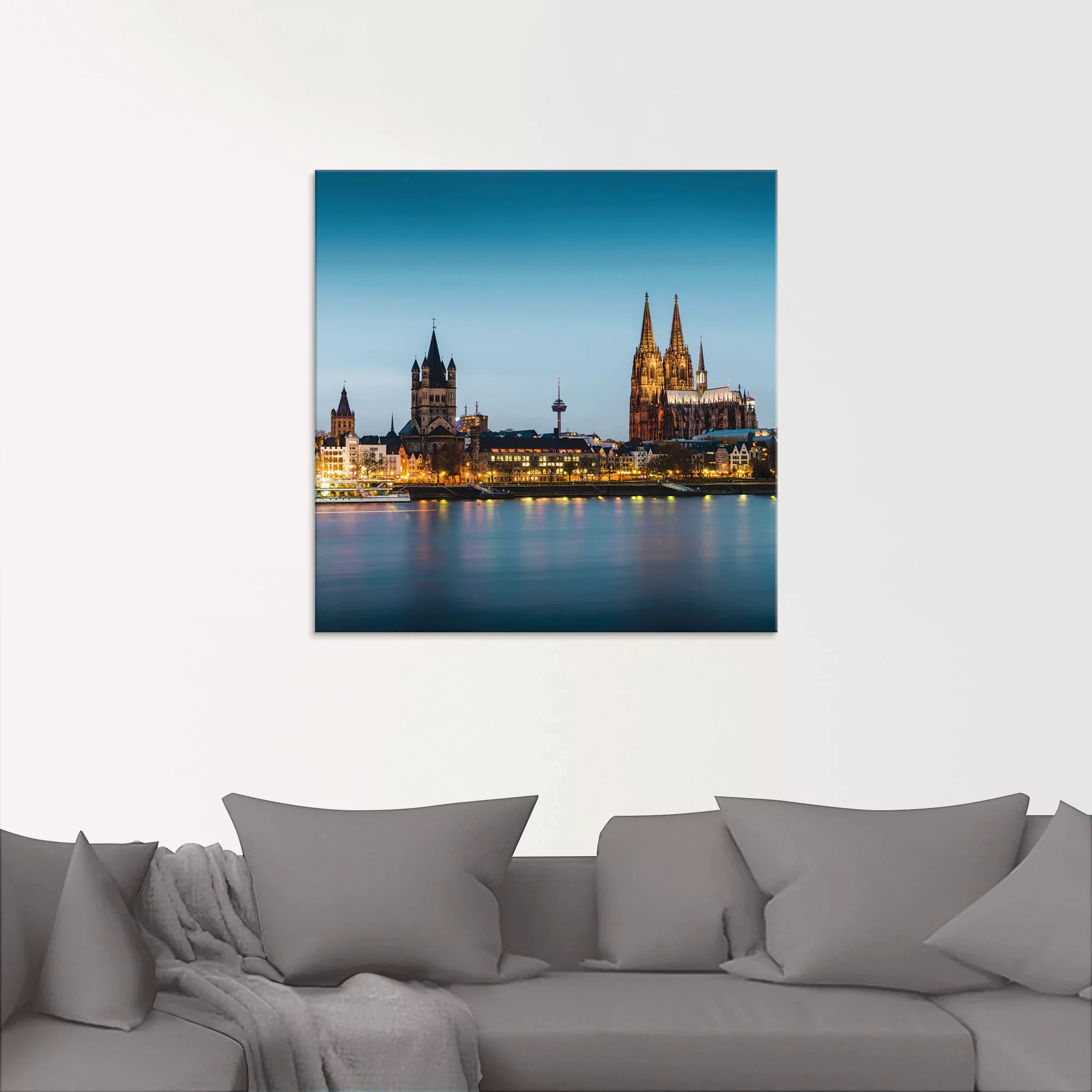 Artland Glasbild »Köln Rheinpromenade«, Deutschland, (1 St.), in verschiede günstig online kaufen