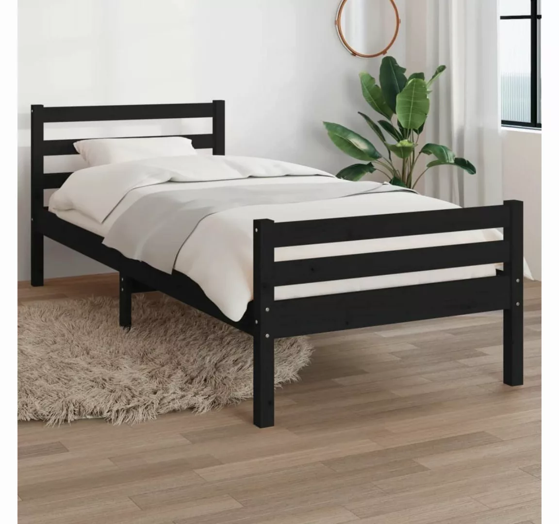 furnicato Bett Massivholzbett Schwarz 90x200 cm günstig online kaufen