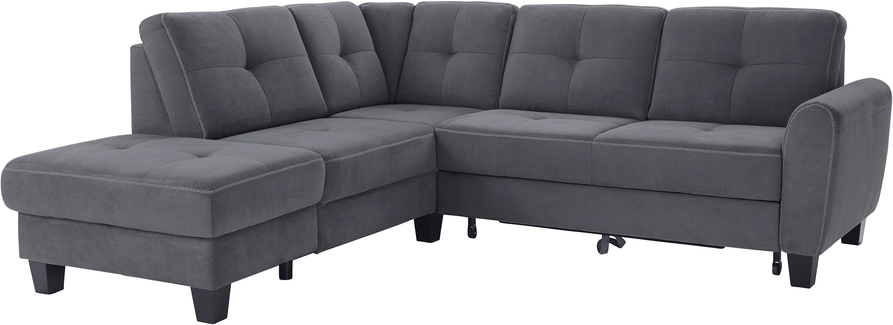 sit&more Ecksofa "Varese L-Form", mit Federkern, wahlweise mit Bettfunktion günstig online kaufen