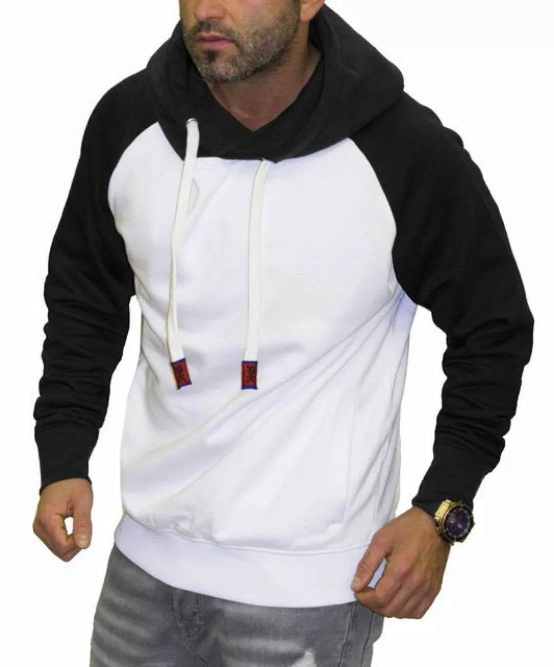 RMK Kapuzenpullover Herren Hoodie Langarmshirt Kapuze Basic Longsleeve Tasc günstig online kaufen