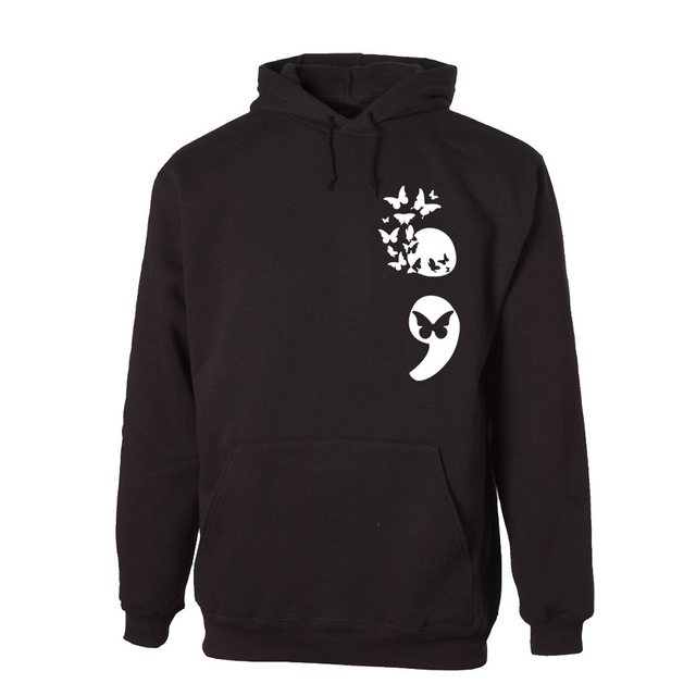 G-graphics Hoodie Semikolon mit Schmetterlingen Unisex mit trendigem Frontp günstig online kaufen