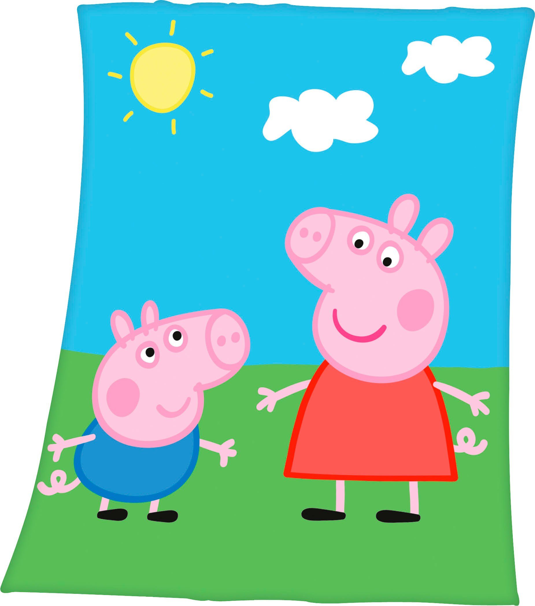 Herding Plaid  Peppa Wutz ¦ mehrfarbig ¦ Fleece ¦ Maße (cm): B: 130 H: 1 De günstig online kaufen