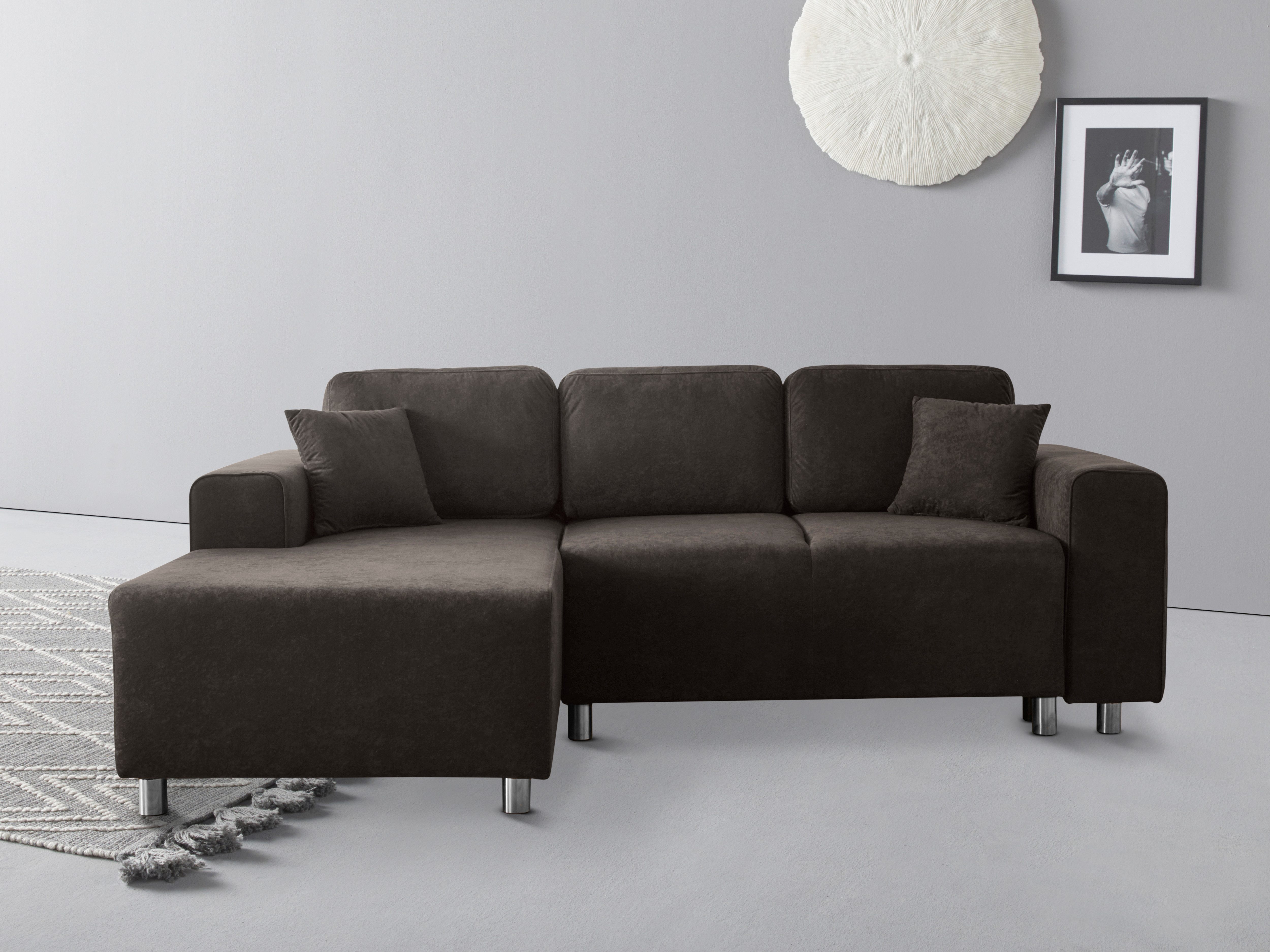 Home affaire Ecksofa "Györ", L-Form, wahlweise mit Bettfunktion und Bettkas günstig online kaufen