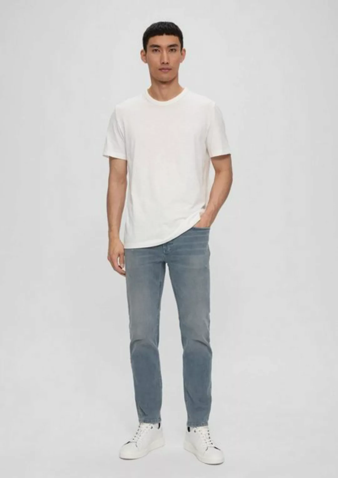 s.Oliver Stoffhose Jeans Nelio / Slim Fit / Mid Rise / Slim Leg Label-Patch günstig online kaufen