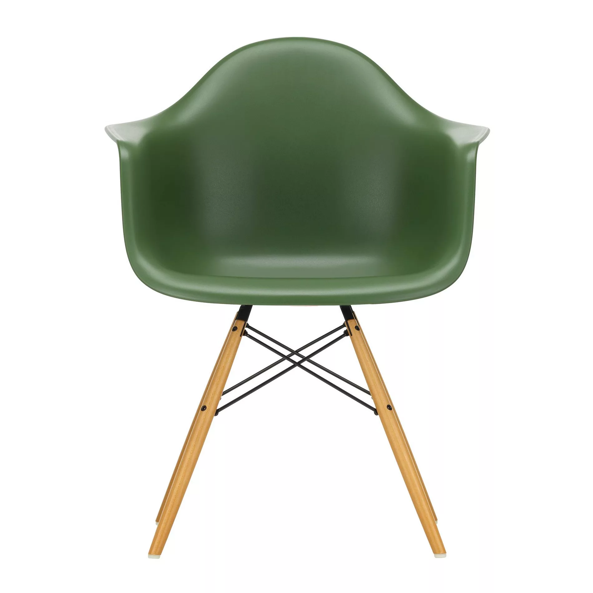 Vitra - Eames Plastic Armchair DAW Gestell Ahorn gelblich - forest/Sitzscha günstig online kaufen