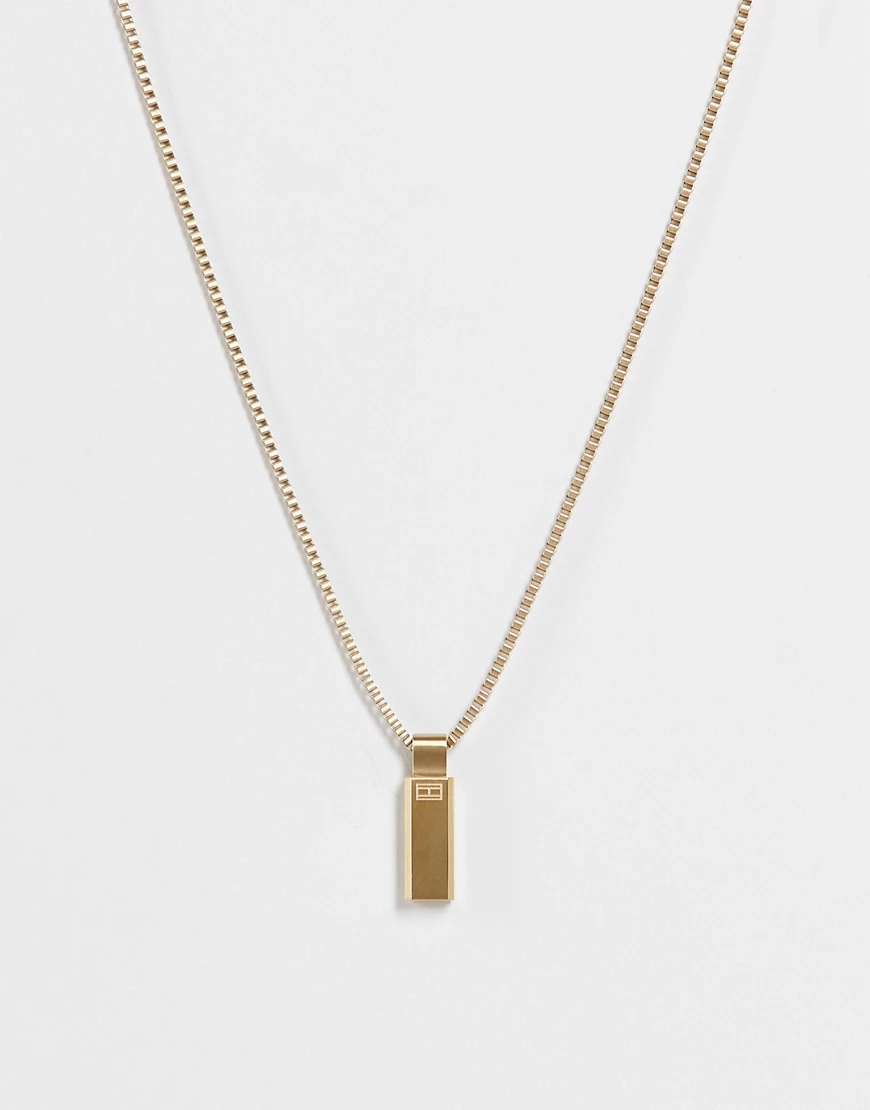 Tommy Hilfiger – Halskette in Gold mit Anhänger-Goldfarben günstig online kaufen
