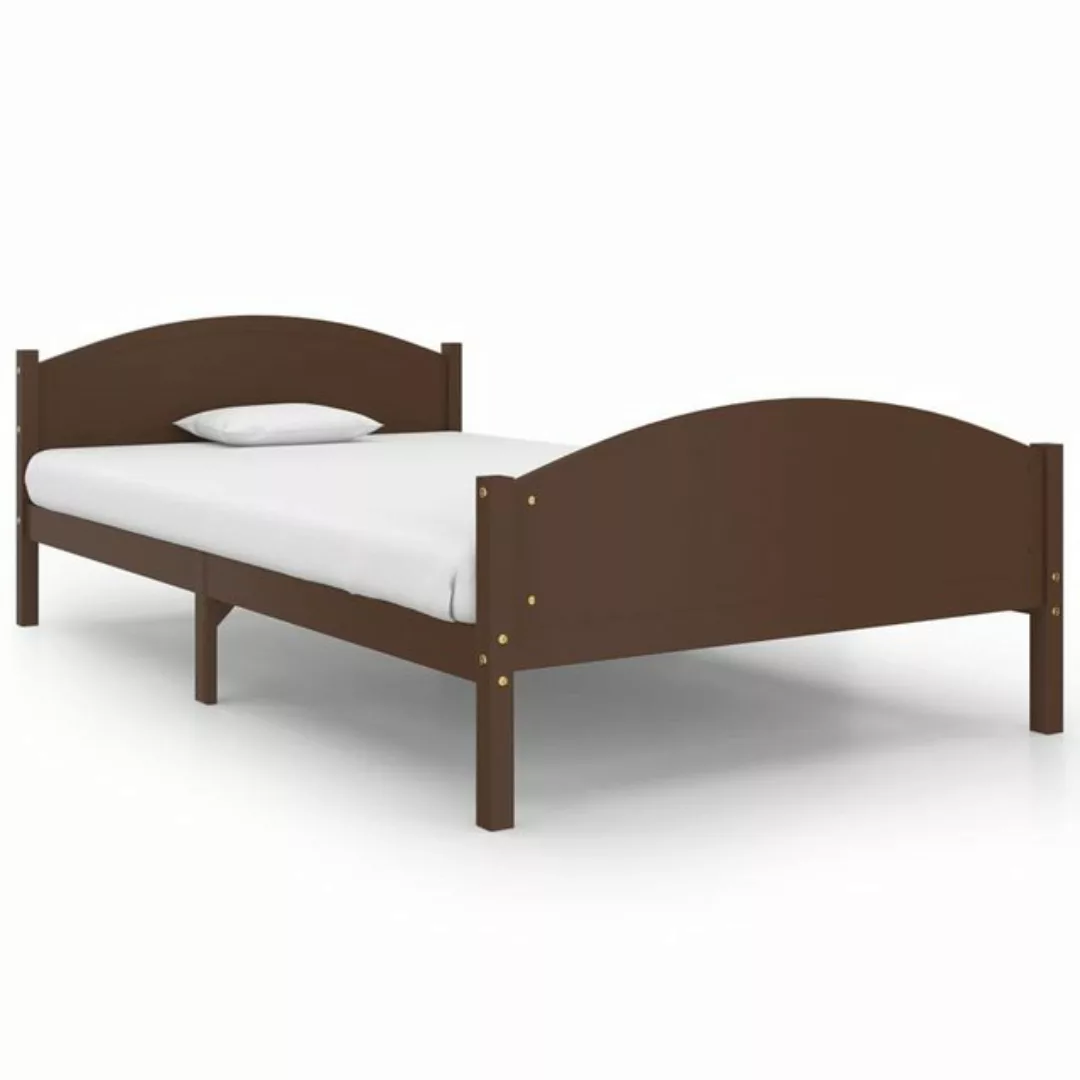 vidaXL Bettgestell Massivholzbett Dunkelbraun Kiefer 120x200 cm Bett Bettra günstig online kaufen