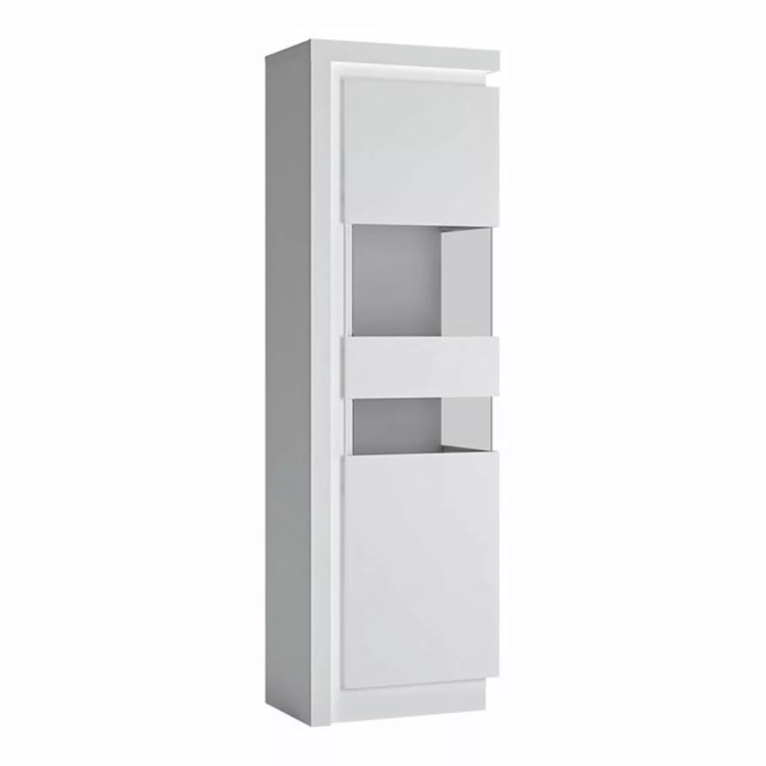 Lomadox Vitrine LYNDHURST-129 weiß Hochglanz mit LED Beleuchtung, 60/198,5/ günstig online kaufen