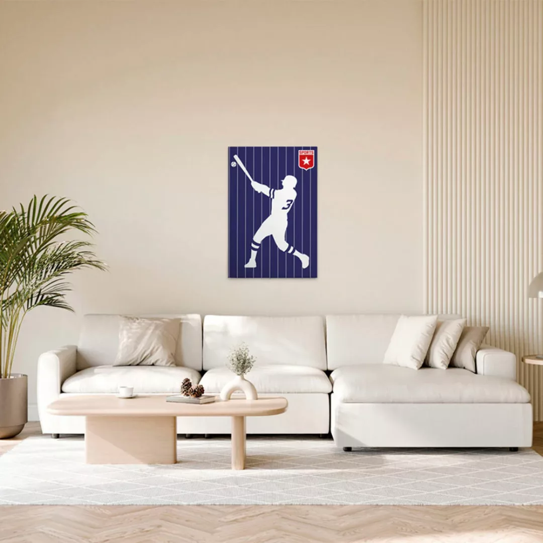 A.S. Création Leinwandbild "Baseball - Wandbild Blau Weiß Rot Keilrahmen Ku günstig online kaufen