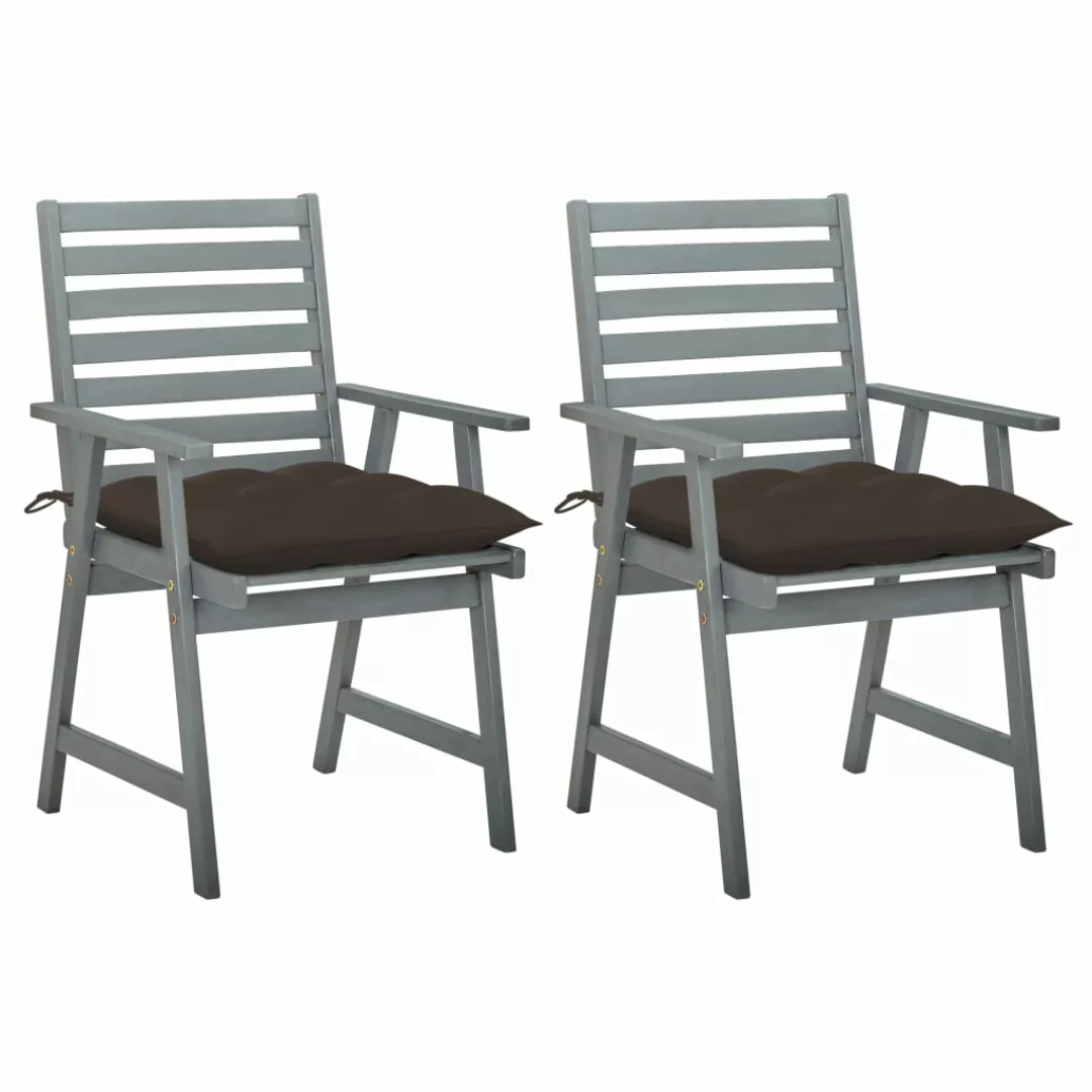 Garten-essstühle Mit Kissen 2 Stk. Massivholz Akazie günstig online kaufen