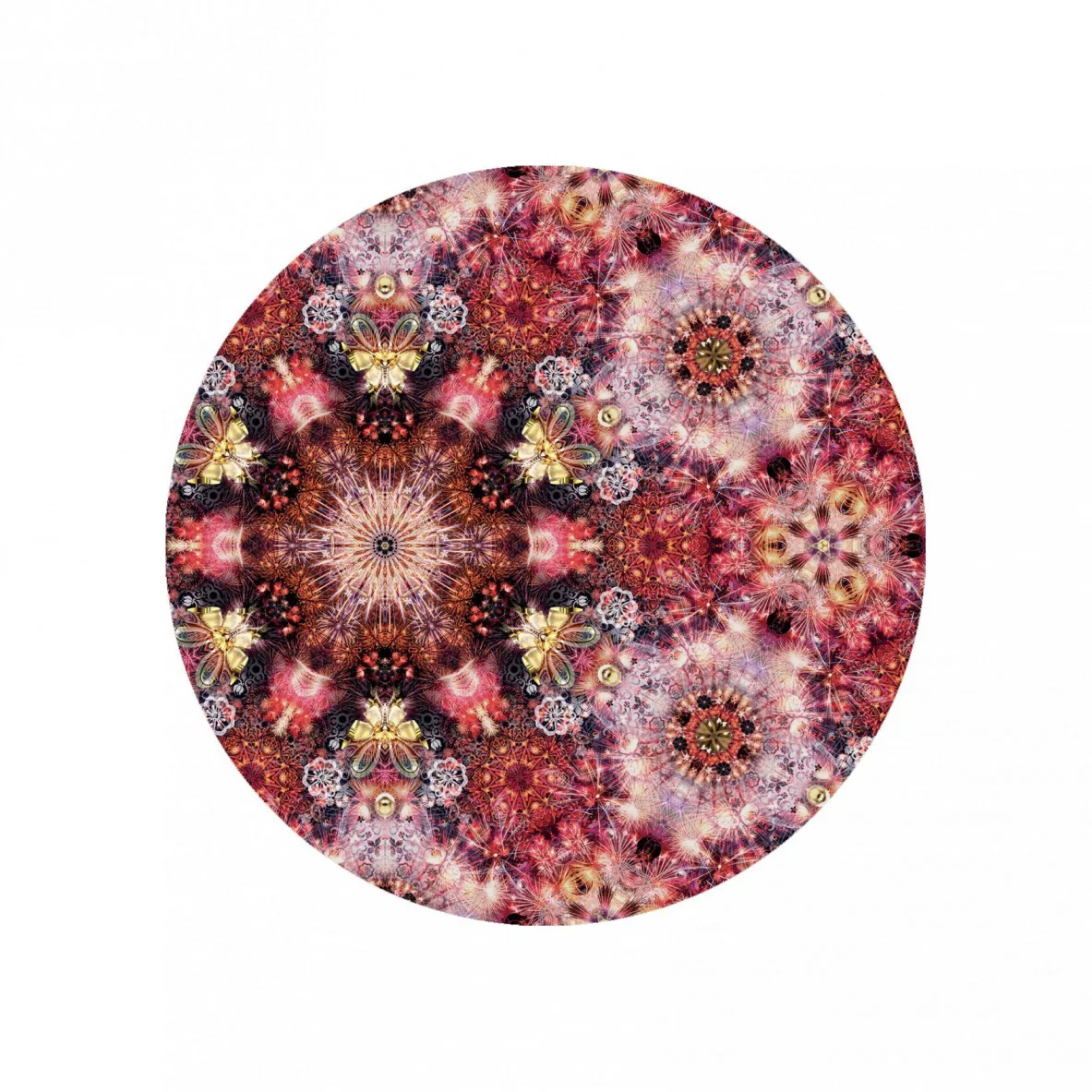 Moooi Carpets - Festival Inferno Teppich rund Ø250cm - pink/schwarz günstig online kaufen