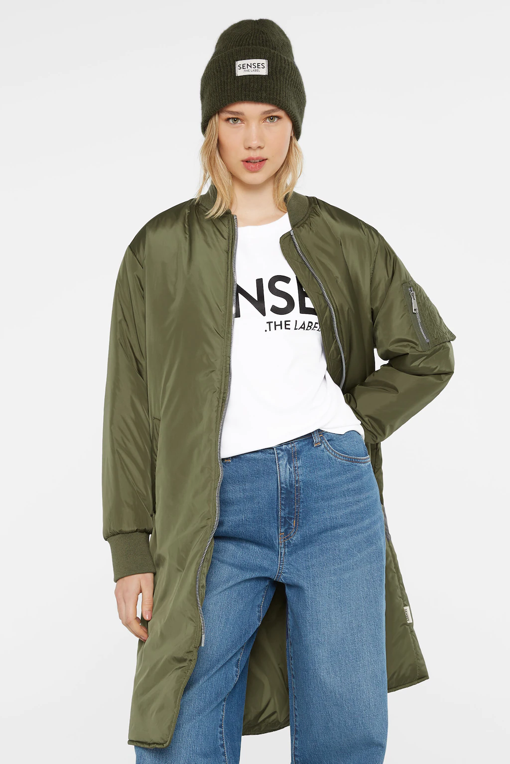 SENSES.THE LABEL Langjacke, ohne Kapuze, mit Two-Way-Zipper günstig online kaufen