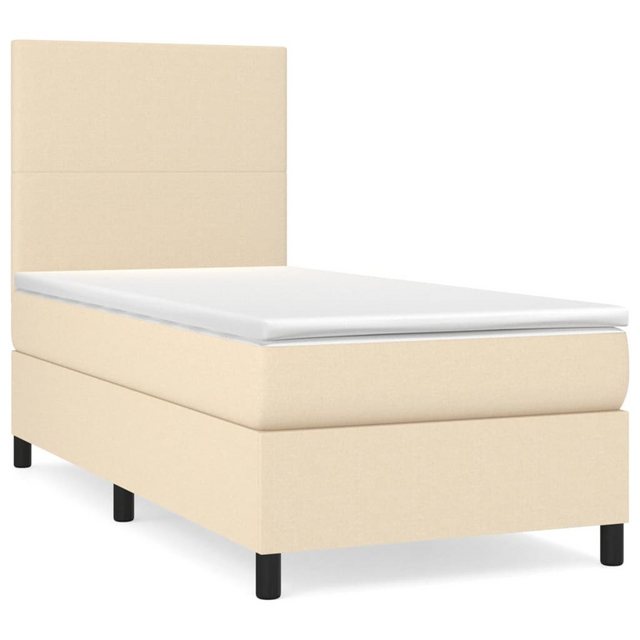 vidaXL Boxspringbett Bett Boxspringbett mit Matratze Stoff (90 x 200 cm, Cr günstig online kaufen