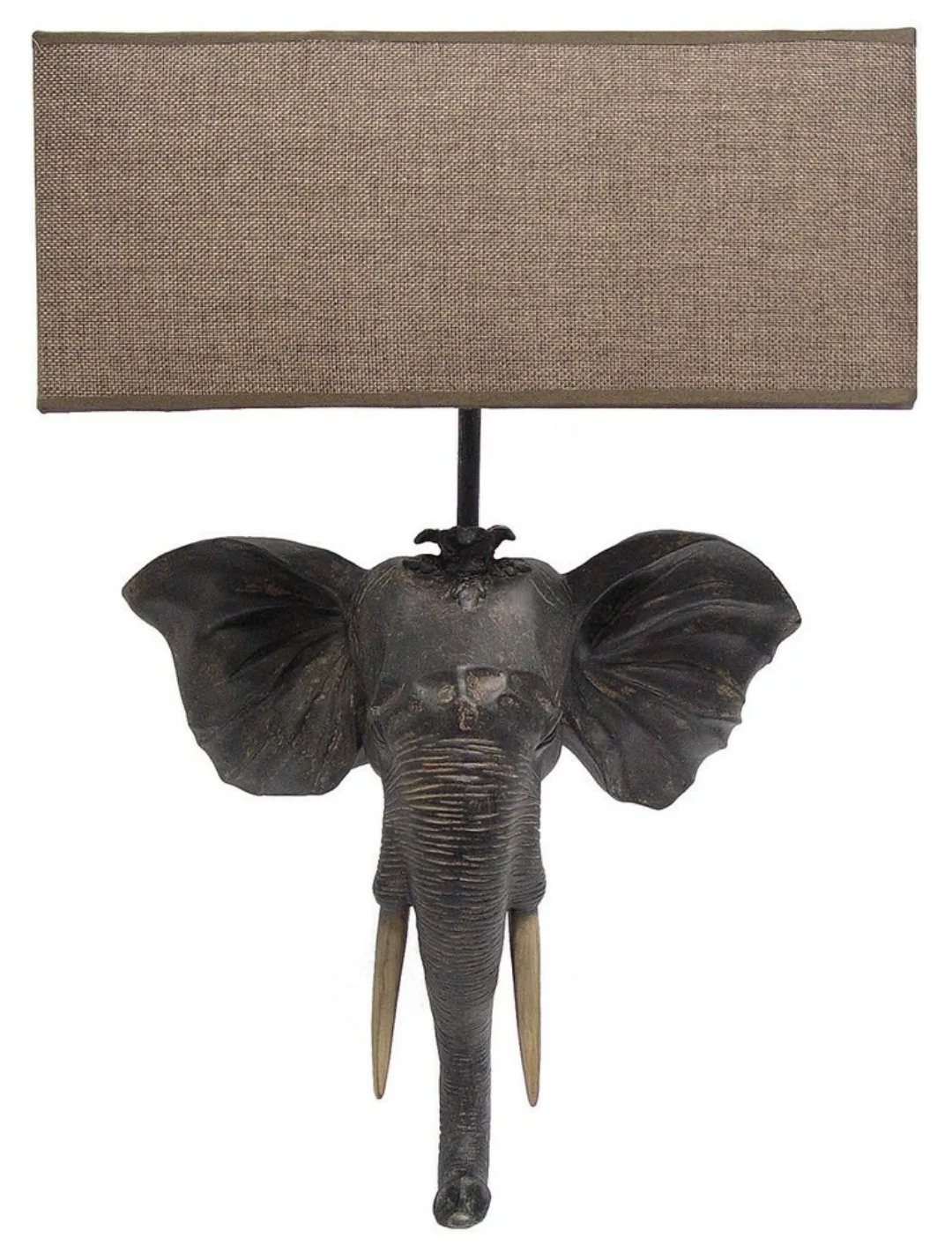 Wandleuchte Elefant Afrika Wandlampe Safari Kolonialstil Antik-Stil Braun günstig online kaufen