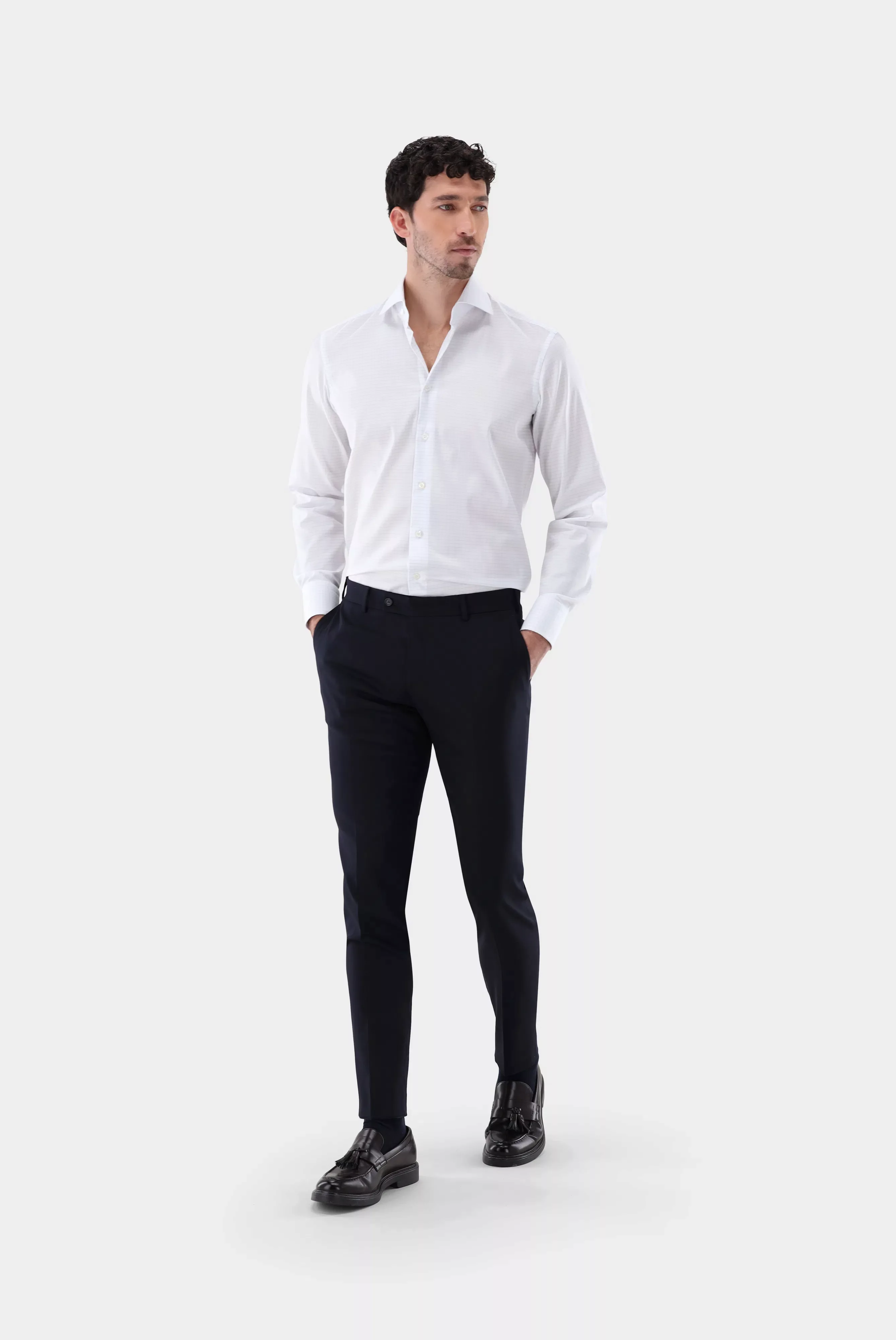 Bügelfreies Kariertes Twill-Hemd Tailor Fit günstig online kaufen