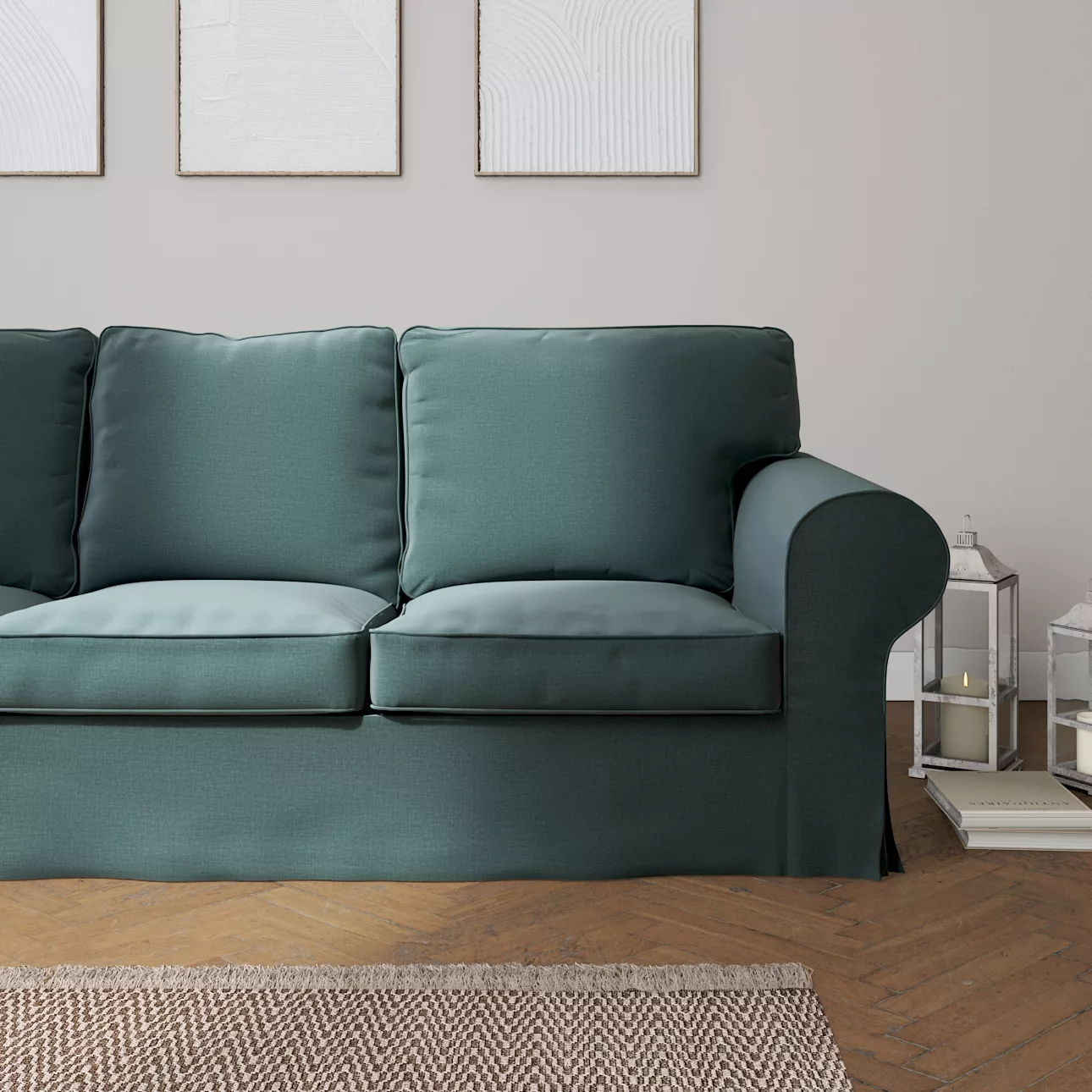 Bezug für Ektorp 3-Sitzer Schlafsofa, ALTES Modell, smaragdgrün, Sofahusse günstig online kaufen