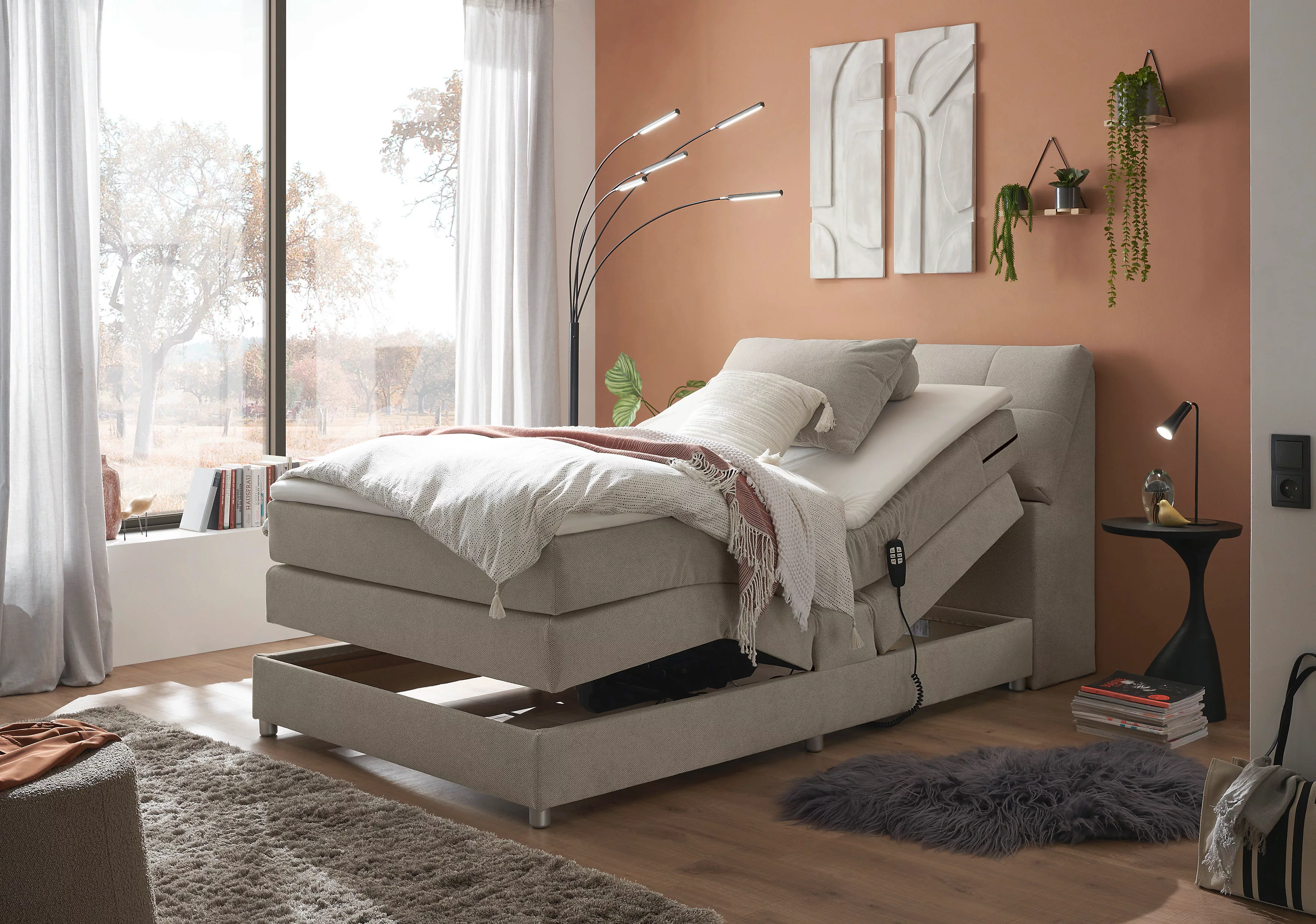 ED EXCITING DESIGN Boxspringbett "Toulouse", inkl. Motor, inkl. Stauraum im günstig online kaufen