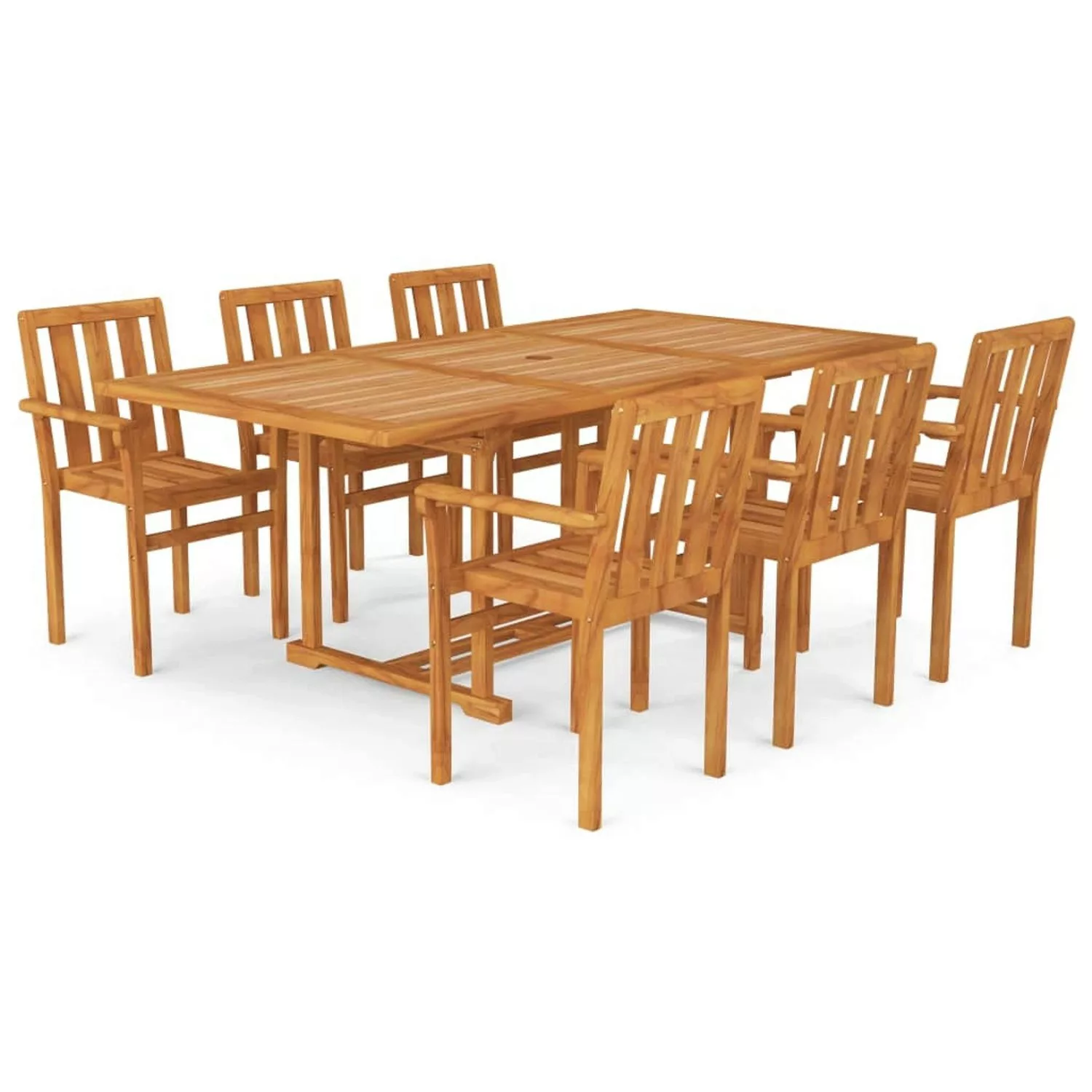 vidaXL 7-tlg Garten-Essgruppe Massivholz Teak Modell 28 günstig online kaufen