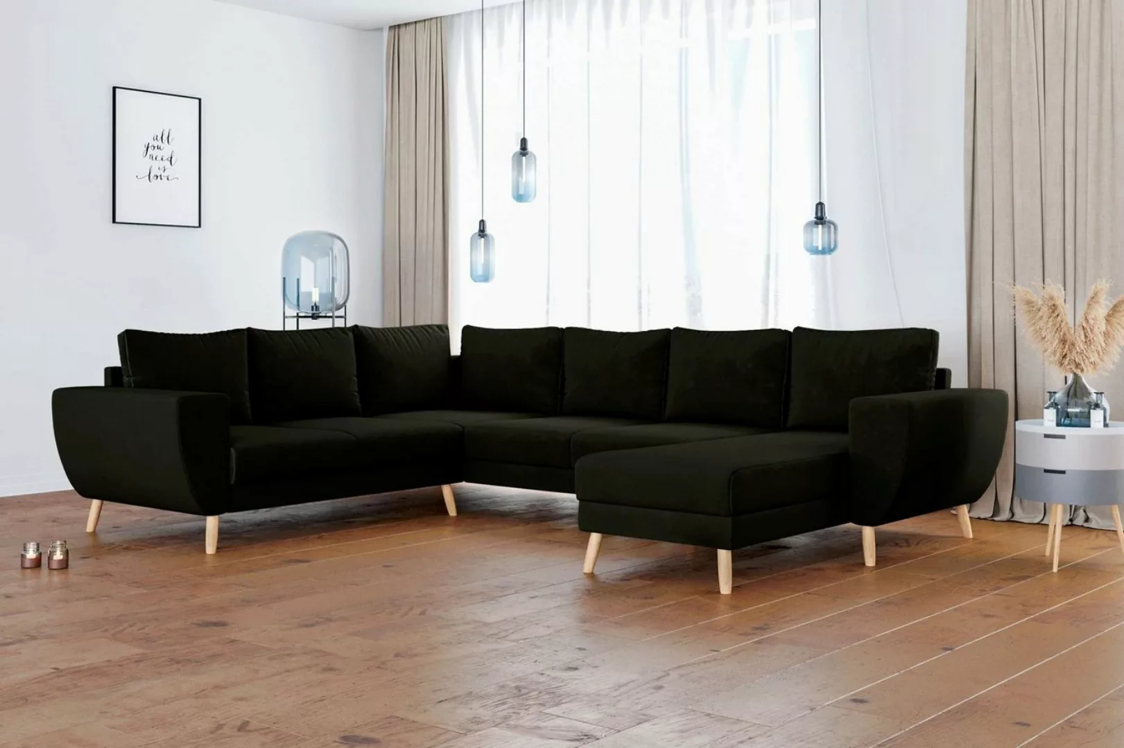 99rooms Wohnlandschaft Apollo, Sofa, U-Form, Wellenfederung günstig online kaufen