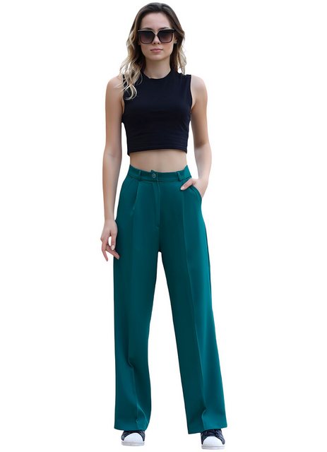 fashionshowcase Palazzohose Damen mit hohem Bund - Elegante Marlene-Hose mi günstig online kaufen