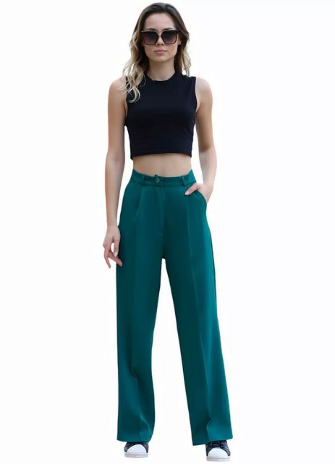 fashionshowcase Palazzohose Damen mit hohem Bund - Elegante Marlene-Hose mi günstig online kaufen