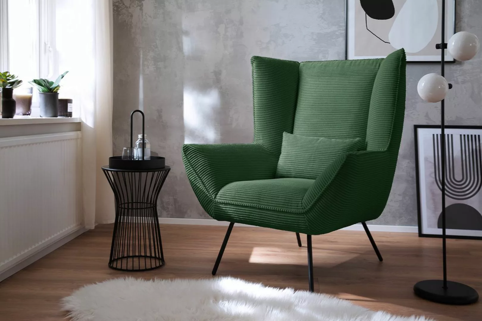 KAWOLA Sessel IVA Relaxsessel Cord smaragd günstig online kaufen