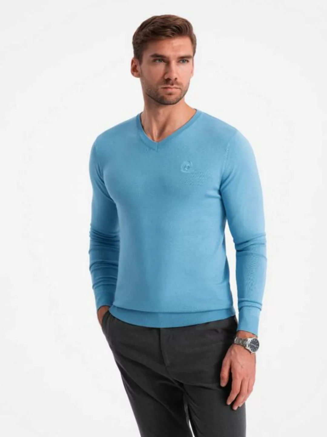 OMBRE V-Ausschnitt-Pullover Eleganter Herrenpullover mit V-Ausschnitt günstig online kaufen