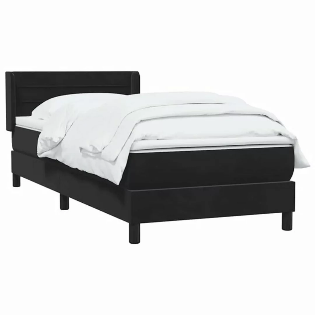 vidaXL Bett Boxspringbett mit Matratze Schwarz 100x220 cm Samt günstig online kaufen