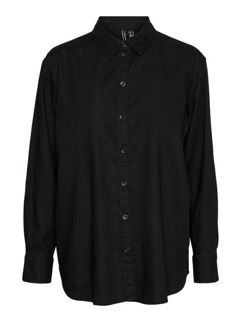 Vero Moda Blusenshirt Hemd Basic Rundhals Bluse 7319 in Schwarz günstig online kaufen