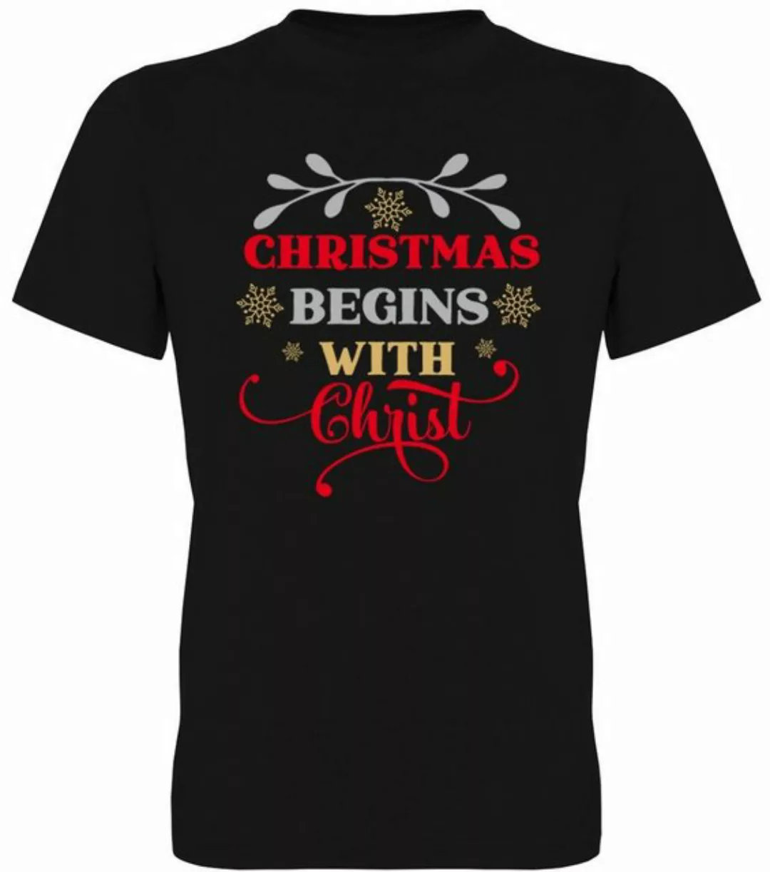G-graphics T-Shirt Christmas begins with Christ Herren T-Shirt, mit Frontpr günstig online kaufen