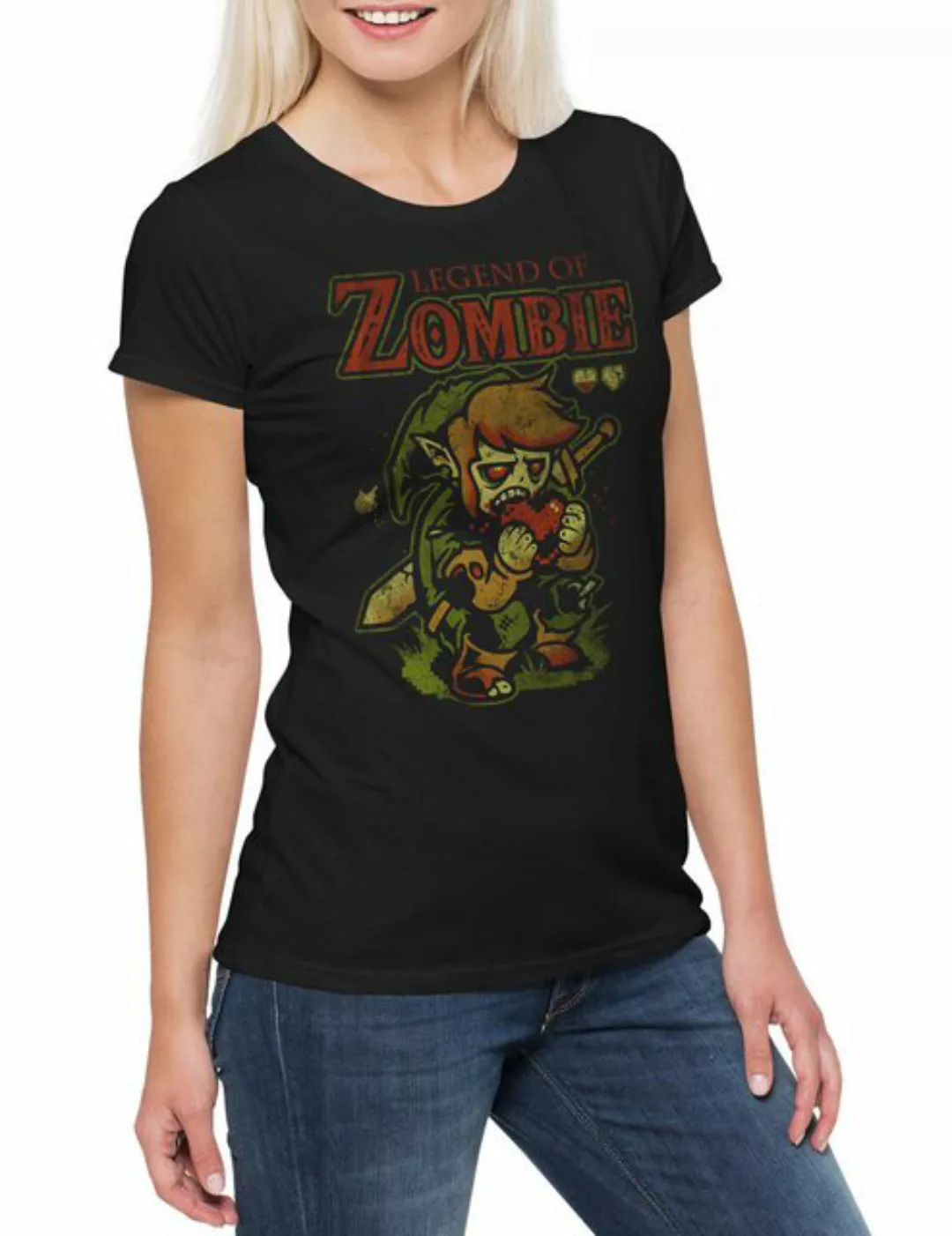 Urban Backwoods Print-Shirt Legend Of Zombie Damen T-Shirt Fun Zombie Heart günstig online kaufen