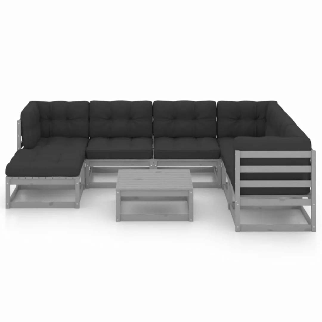 8-tlg. Garten-lounge-set Mit Kissen Kiefer Massivholz günstig online kaufen