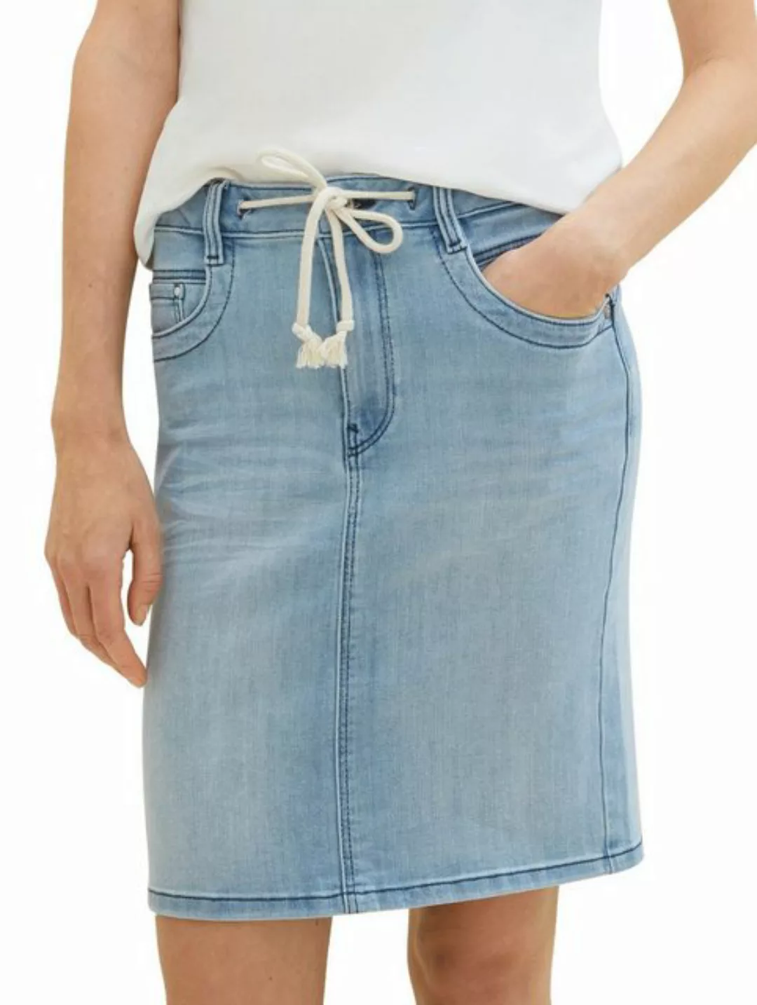 TOM TAILOR Sommerrock skirt light denim, Light Stone Blue Denim günstig online kaufen