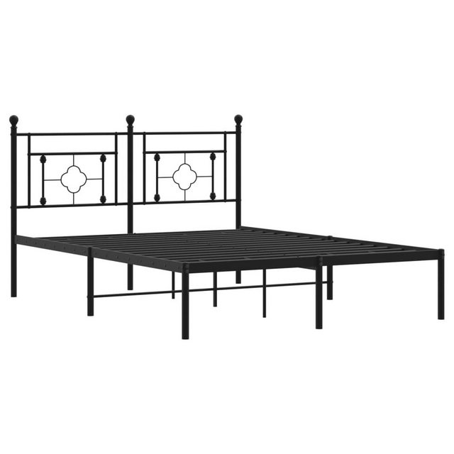 vidaXL Bettgestell Bettgestell mit Kopfteil Metall Weiß 140x200 cm Bett Bet günstig online kaufen