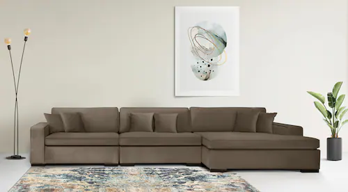 Home affaire Ottomane »Skara L-Form«, Lounge-Sofa mit Federkernpolsterung, günstig online kaufen