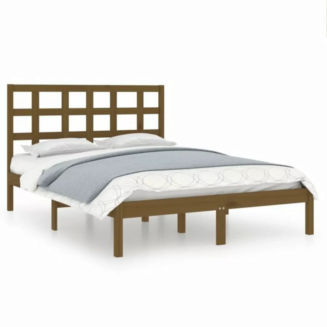 furnicato Bett Massivholzbett Honigbraun 200x200 cm günstig online kaufen