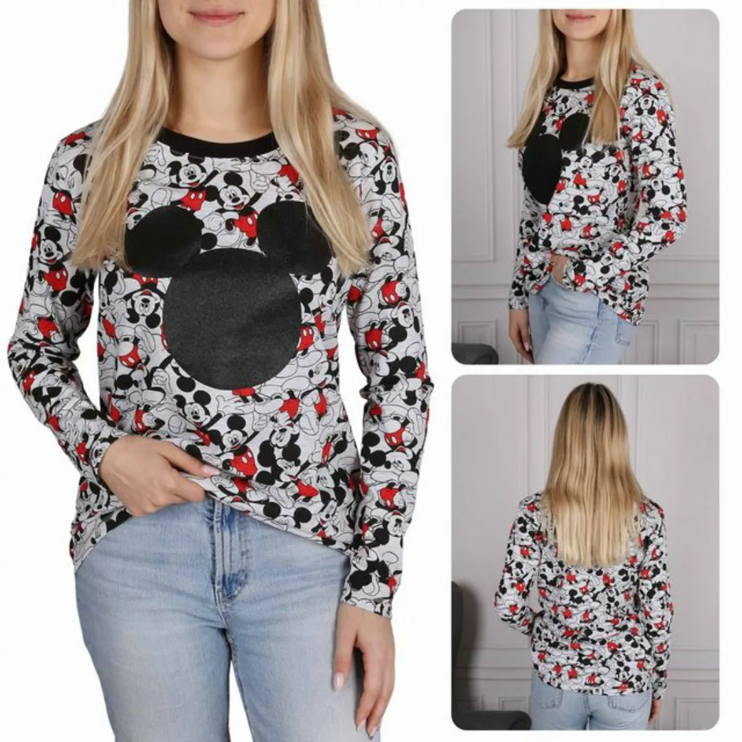 Sarcia.eu Langarmshirt DISNEY Mickey Mouse langarm Damenbluse, grau, Baumwo günstig online kaufen