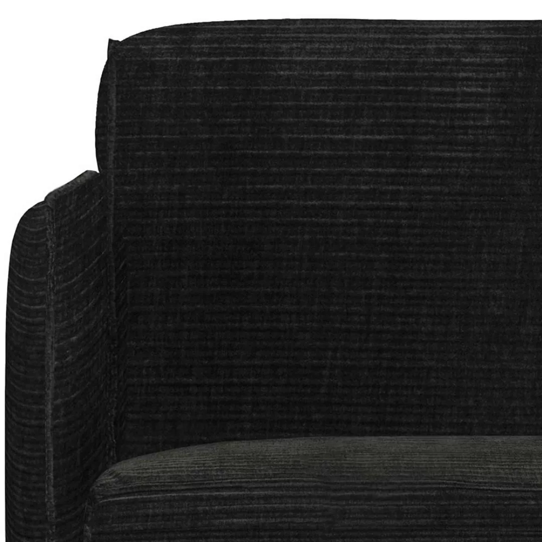 Lounge Sessel in Dunkelgrau und Schwarz geripptem Strukturstoff günstig online kaufen