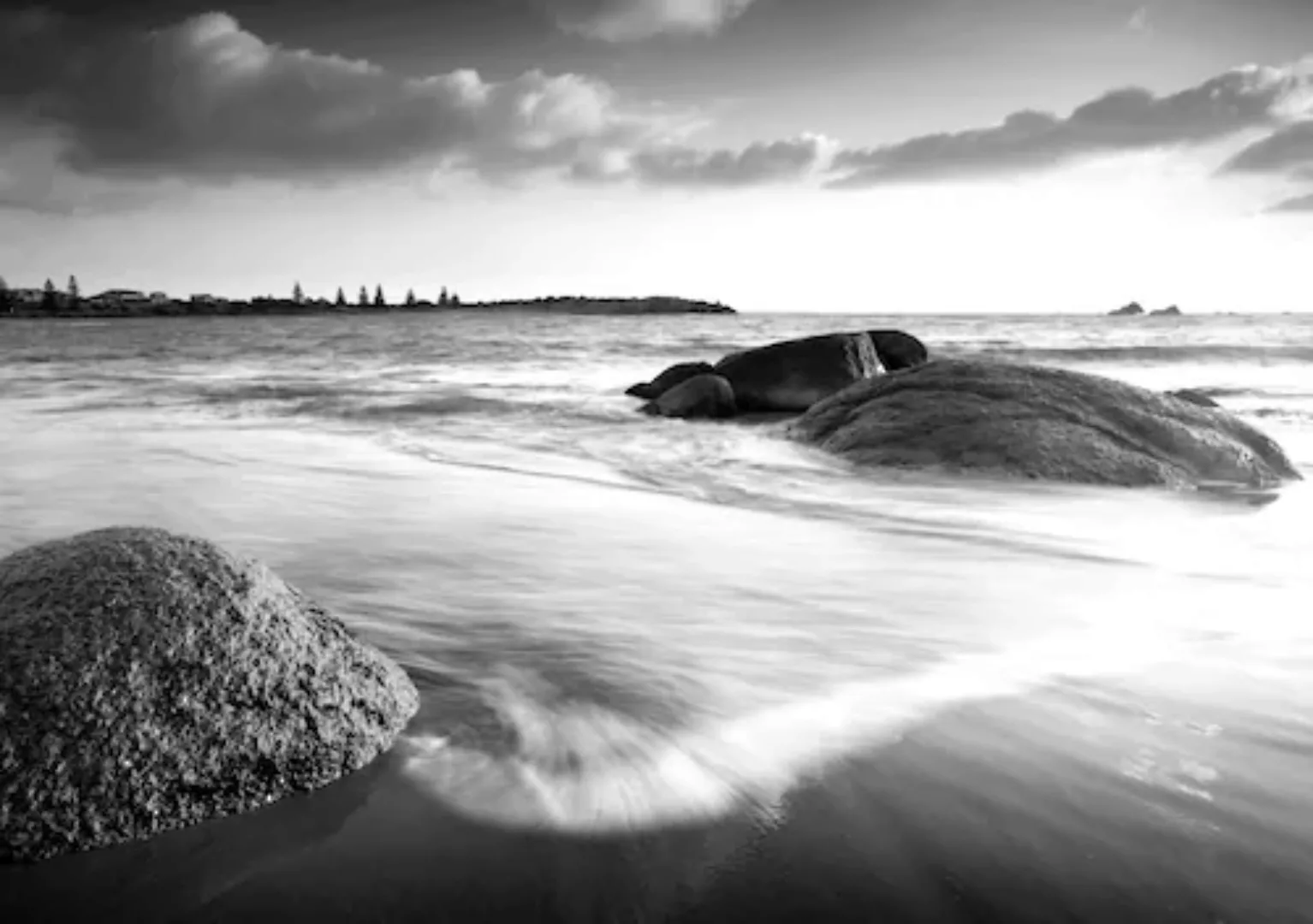 Papermoon Fototapete »Strand Schwarz & Weiß« günstig online kaufen