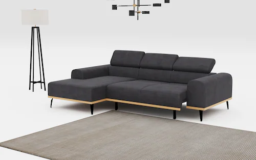 Places of Style Ecksofa "Carlo L-Form", Kopfteilverstellung günstig online kaufen