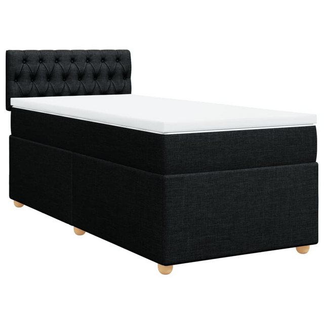 vidaXL Boxspringbett, Boxspringbett mit Matratze Schwarz Stoff günstig online kaufen