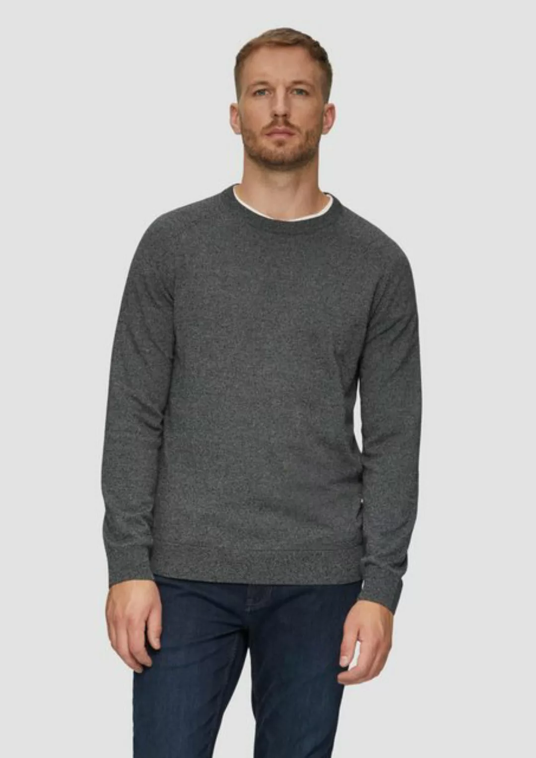 s.Oliver Strickpullover mit Rundhals und in melierter Optik günstig online kaufen