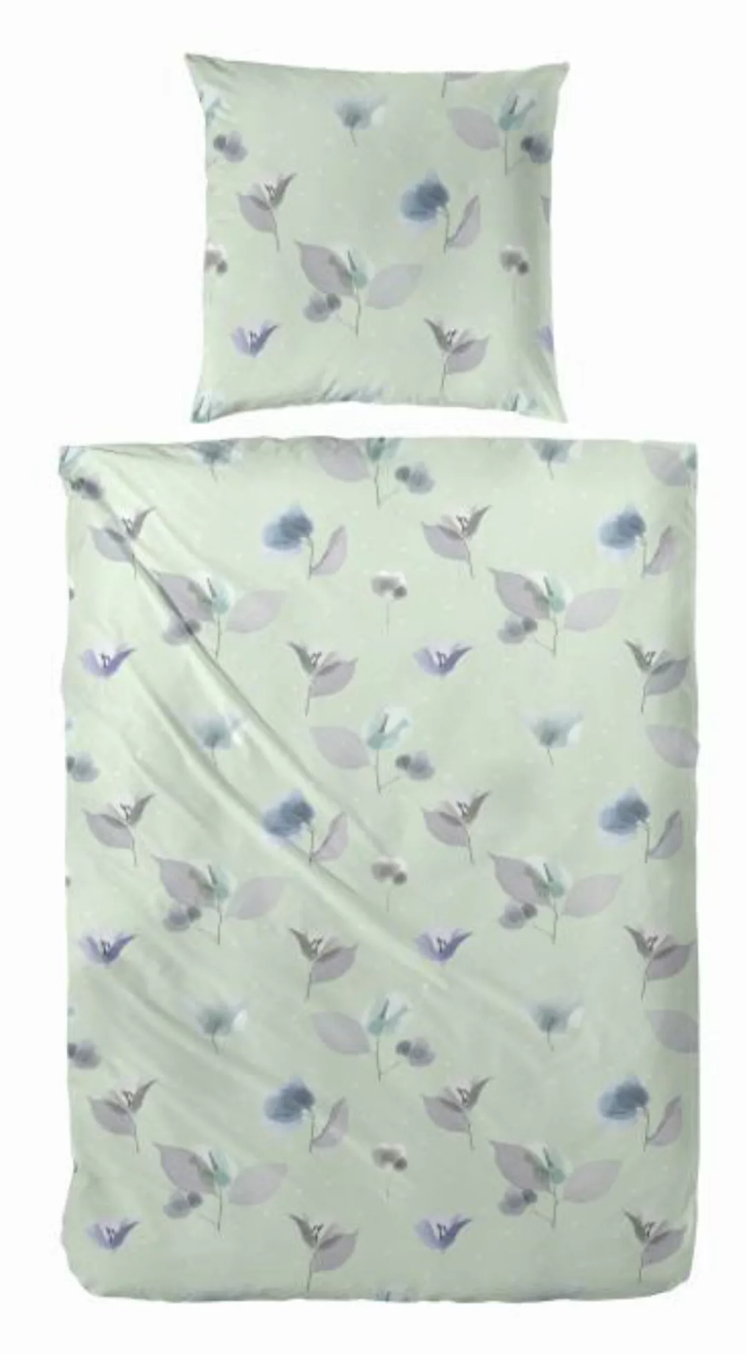 135x200 cm Druck-Bettwäsche Blumenmuster Creme / Mehrfarbig 113013-053 günstig online kaufen