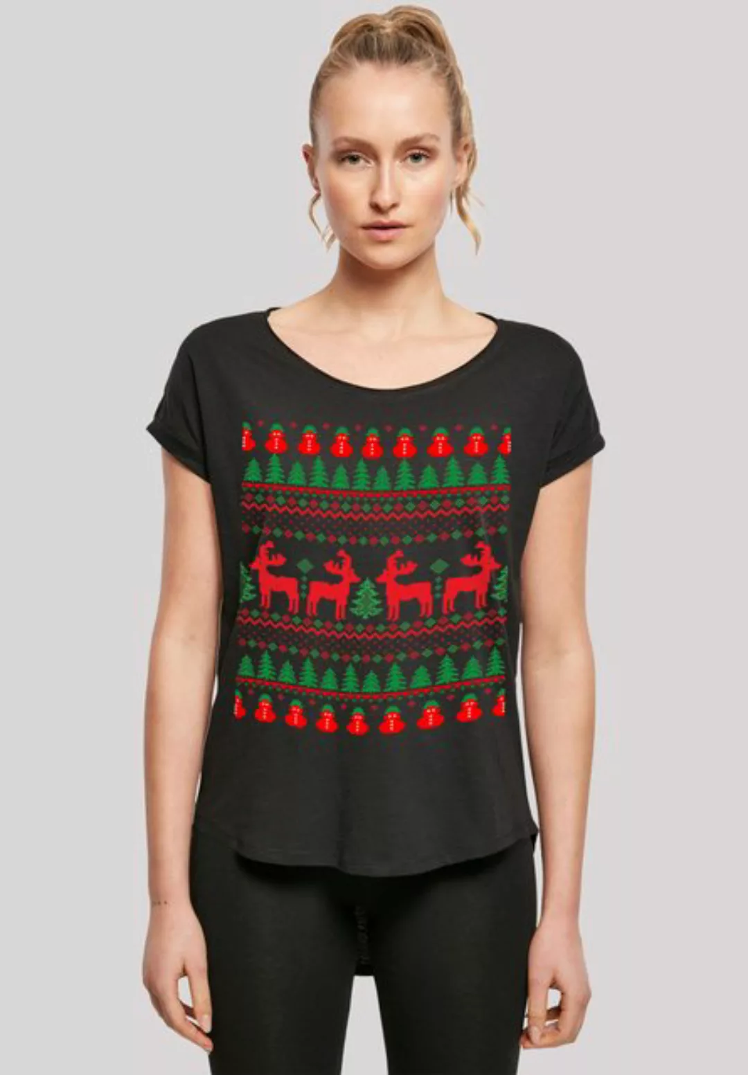 F4NT4STIC T-Shirt Christmas Reindeers Weihnachten Muster Print günstig online kaufen