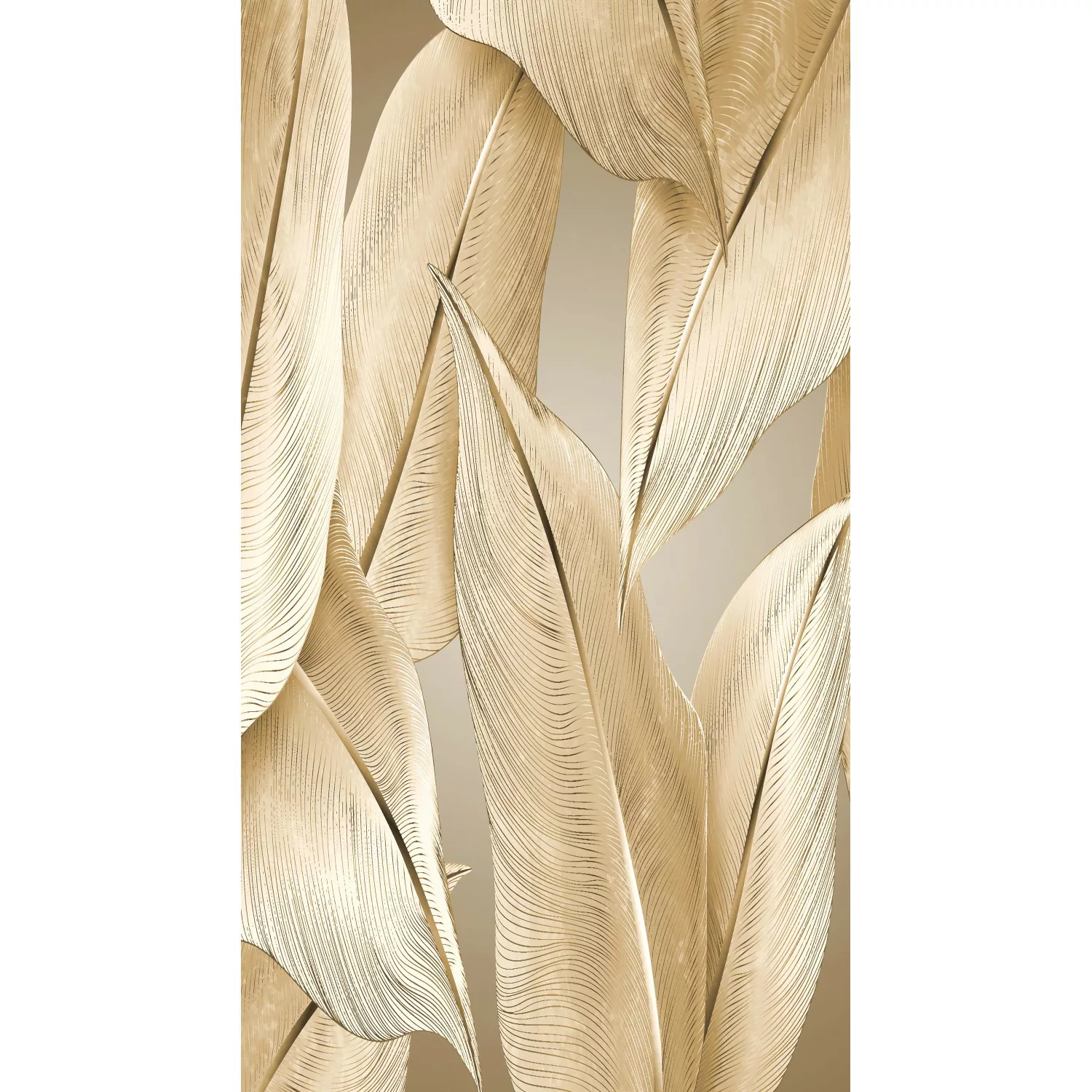 Erismann Digitaltapete Zooom Summer Leaves 270 cm x 150 cm Gold günstig online kaufen