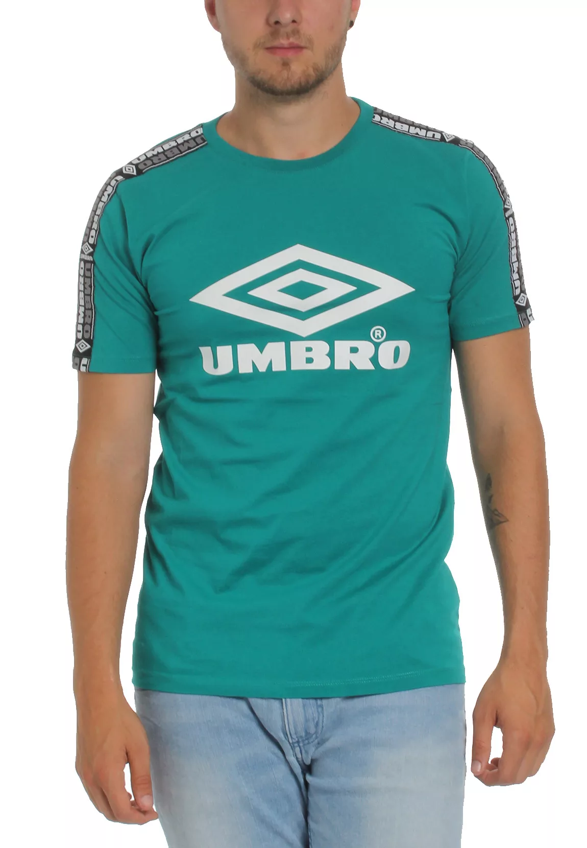 Umbro T-Shirt Herren TAPED CREW TEE UMTM0234 PA1 Türkis Parasail günstig online kaufen