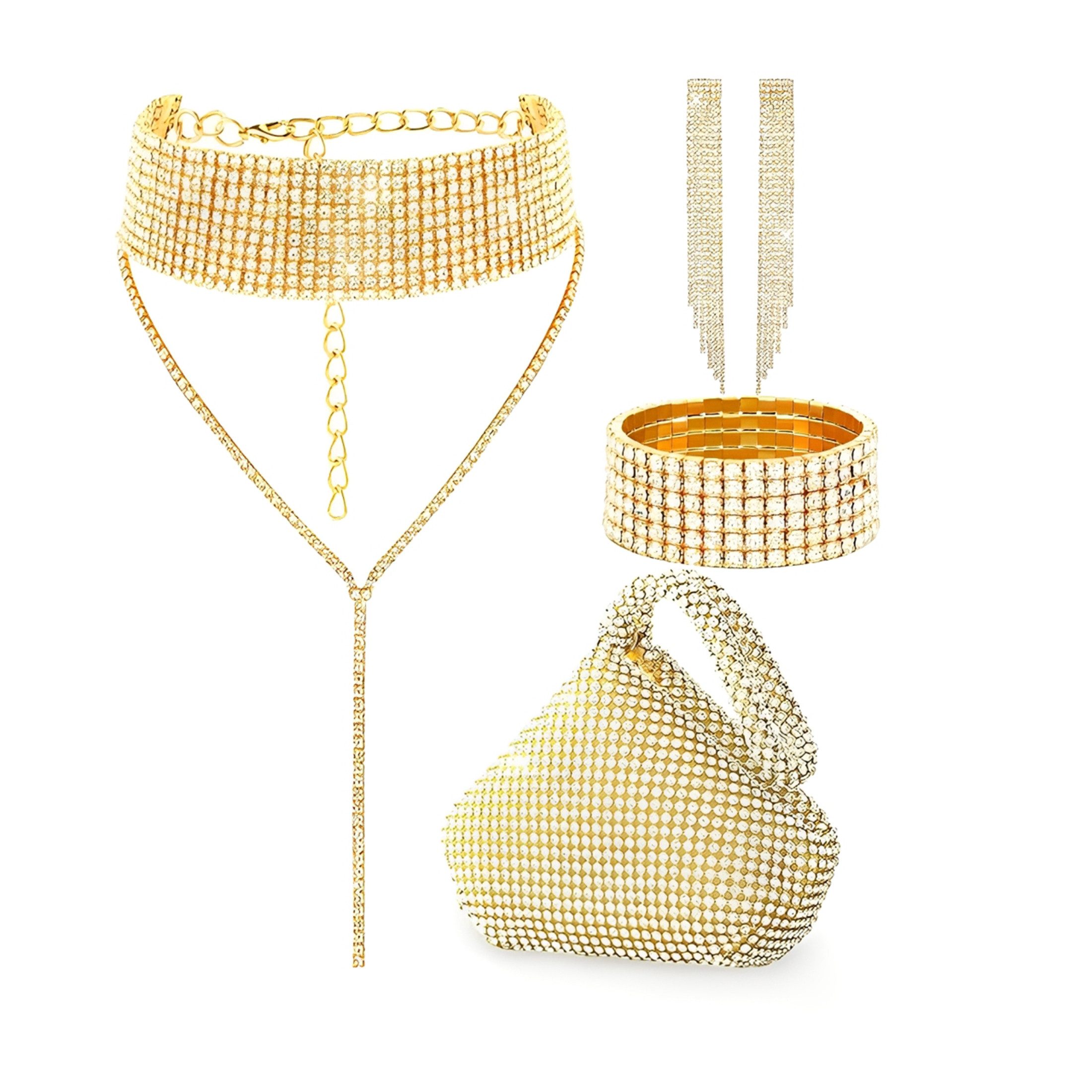 ibettertec Schmuckset Damen Glitzer Clutch Strass günstig online kaufen